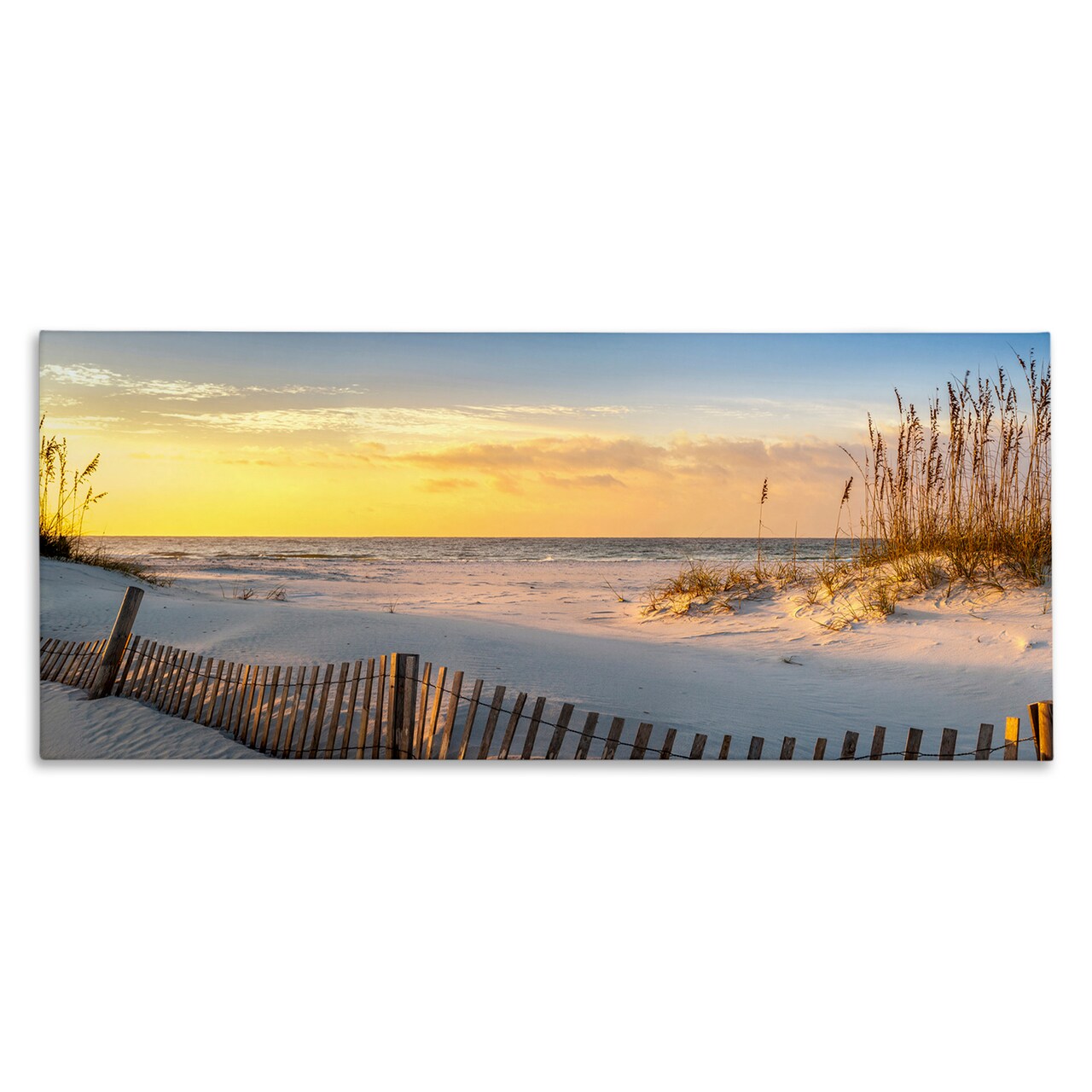 Stupell Industries Panoramic Coastal Beach Sunrise Canvas Wall Art